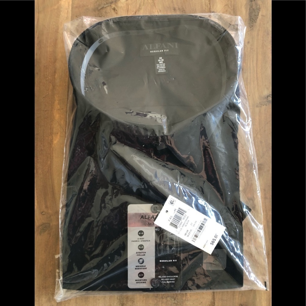 NWT, Alfani Black BIG button down shirt for men